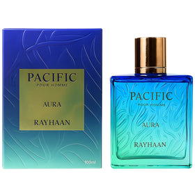 RAYHAAN Pacific Aura liquid close-up showing texture and amber-fig depth benefit