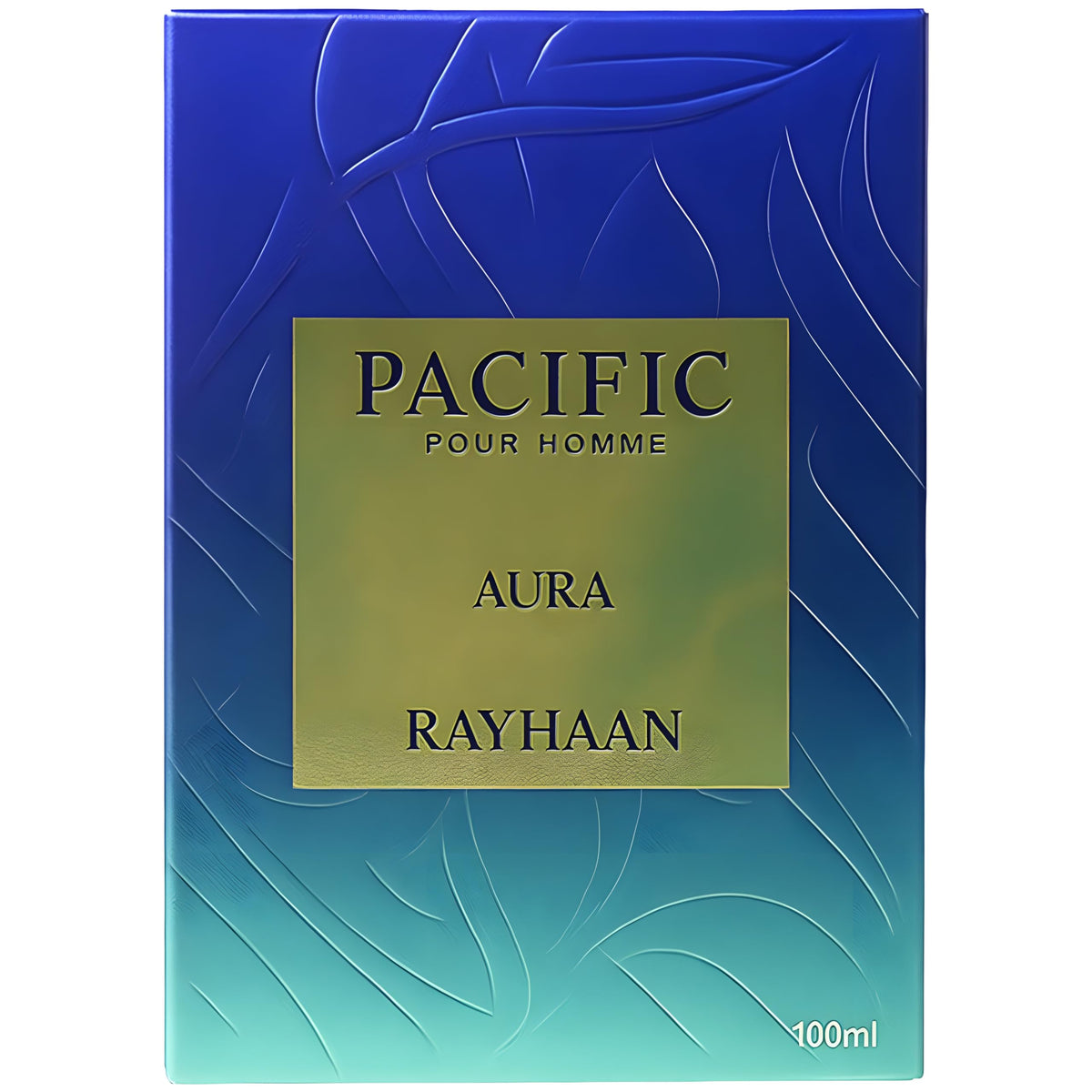 RAYHAAN Pacific Aura held in hand for scale showing compact 100 ml travel benefit