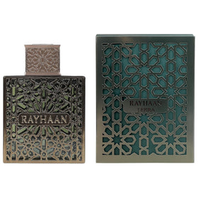 Rayhaan Terra angled bottle and cap highlighting modern finish and texture