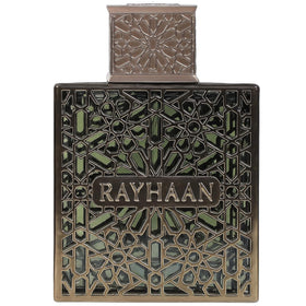 Person spraying Rayhaan Terra on wrist for long-lasting evening presence