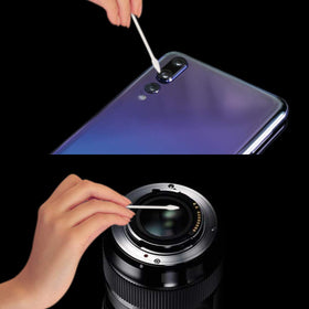 Rayhee swab cleaning a phone port showing safe electronics care