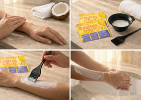 rayitos de sol application on leg demonstrating even coverage benefit