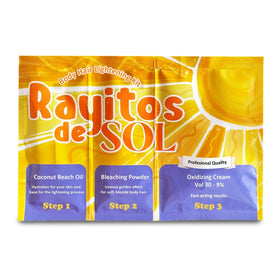 rayitos de sol front packaging showing kit contents and benefits