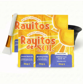 Rayitos de sol packaging front showing kit and benefits