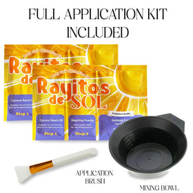 Rayitos de sol 30 vol 9% peroxide bottle label for fast activation