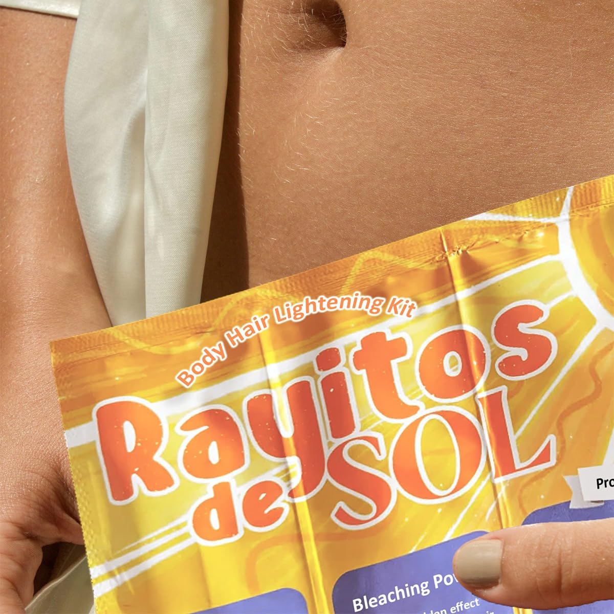 Rayitos de sol size comparison with hand to show kit portioning
