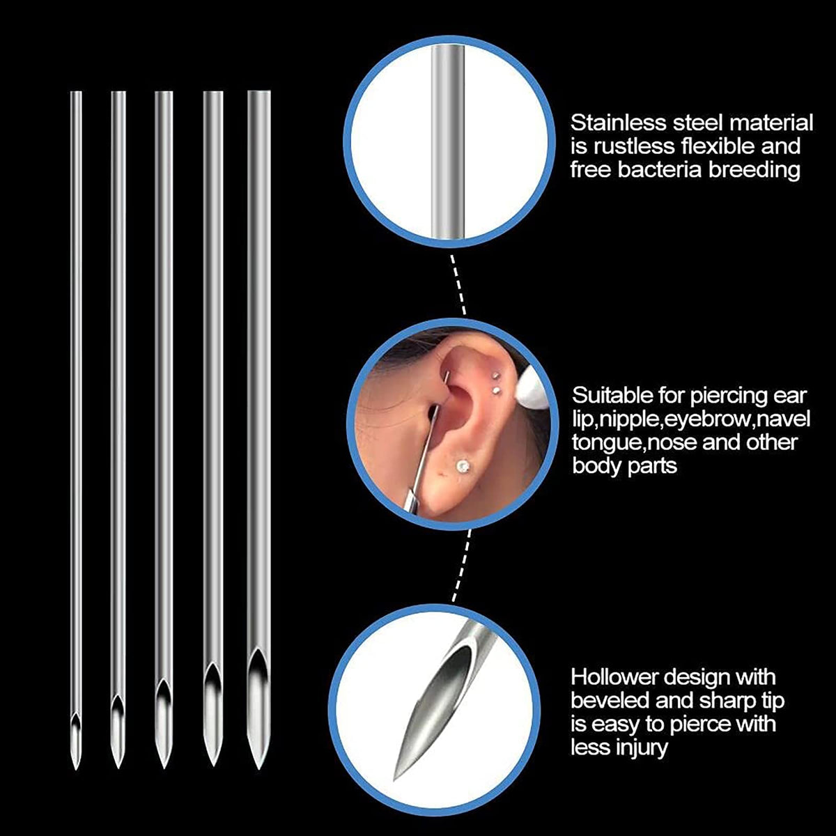 Rayyl disposable piercing clamp detail highlighting sturdy PVC material and hygienic use