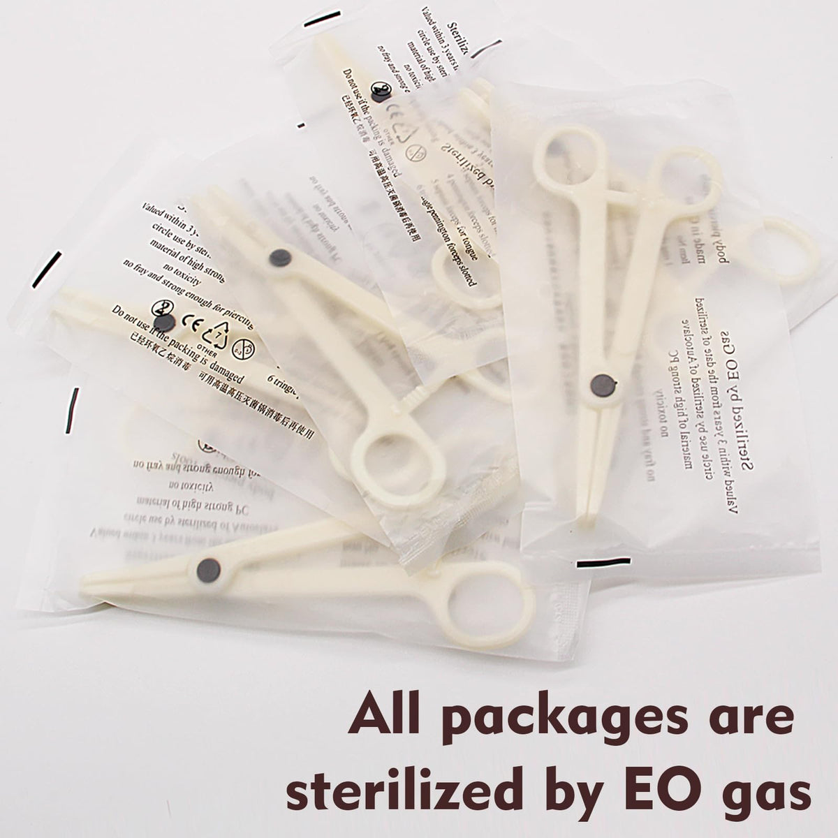 Rayyl spread of needles showing 12G–20G gauges for different piercing sites and selection ease