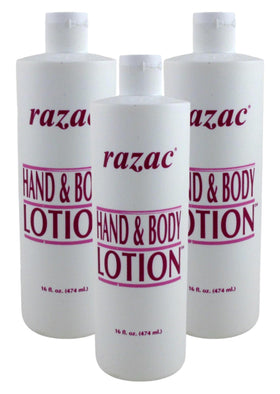Razac lotion placed in bathroom setting for convenient daily moisturizing