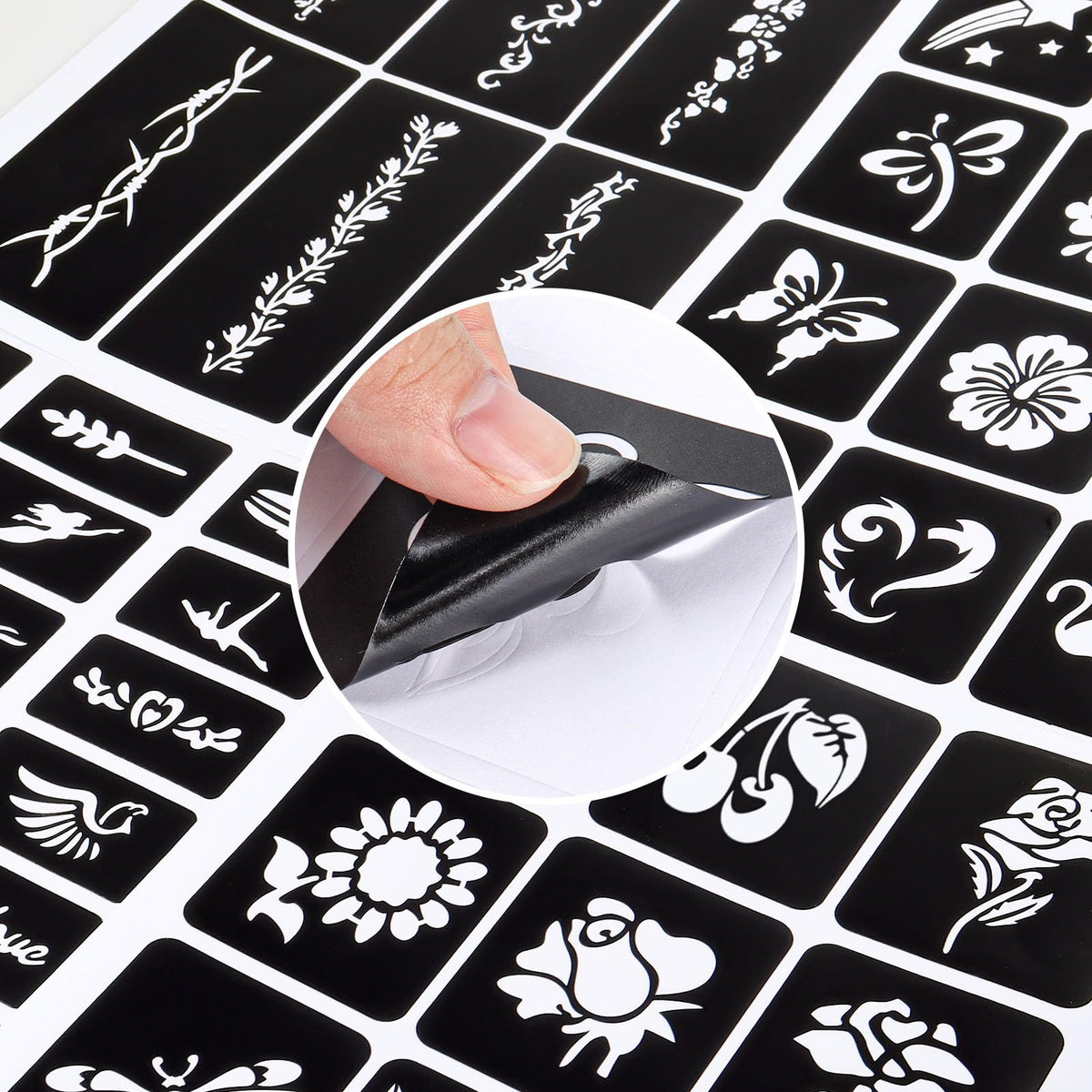 RAZET stencil used on cheek illustrating safe face painting and quick application