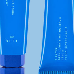R+Co BLEU being applied to damp hair demonstrating detangling and smoothing