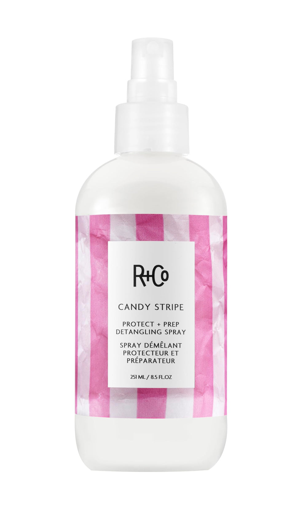 R+Co bottle front view showing label and packaging benefits