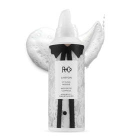R+Co Chiffon front bottle showing label and size benefits