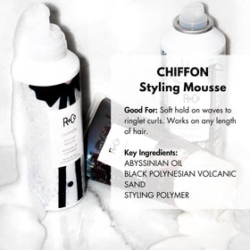 R+Co Chiffon foam dispensed from nozzle for easy styling