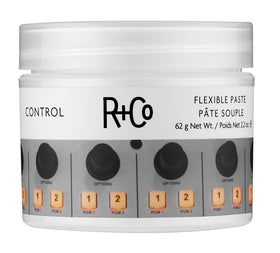 R+Co Control paste jar front view showing label and size benefit
