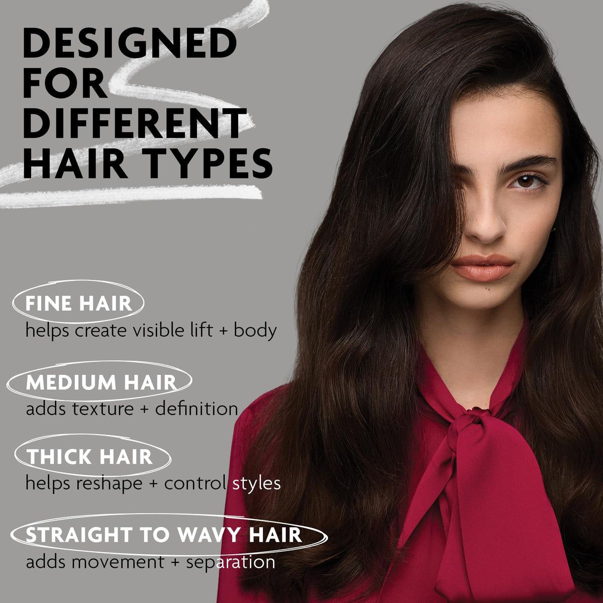 R+Co Dallas shampoo in a hand illustrating easy dispensing and control