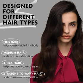 R+Co Dallas shampoo in a hand illustrating easy dispensing and control