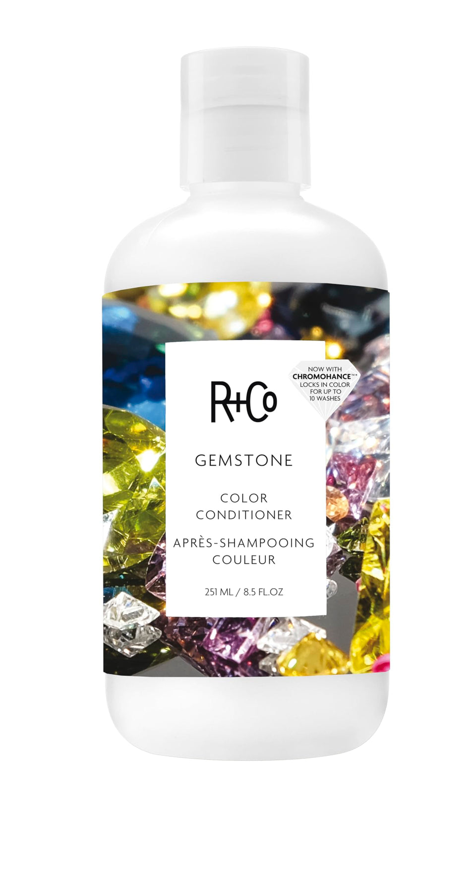 R+Co Gemstone front packaging showing size and branding for easy purchase