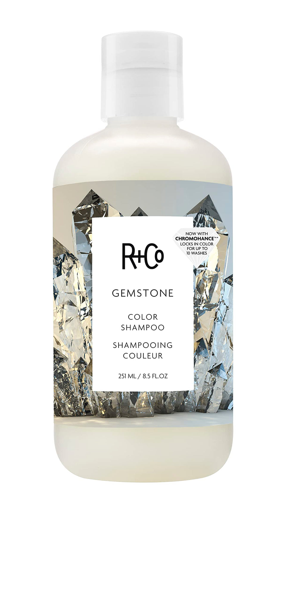 R+Co Gemstone front packaging showing label and size for clear product identification and benefit