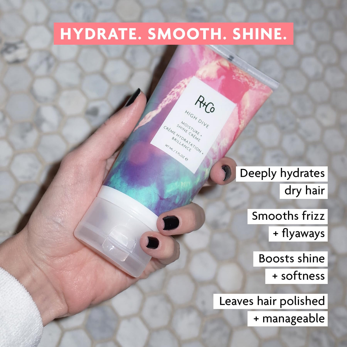 R+Co High Dive close-up of creamy texture for easy spread and hydration
