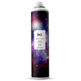 R+Co Outer Space front packaging showing unscented flexible hairspray
