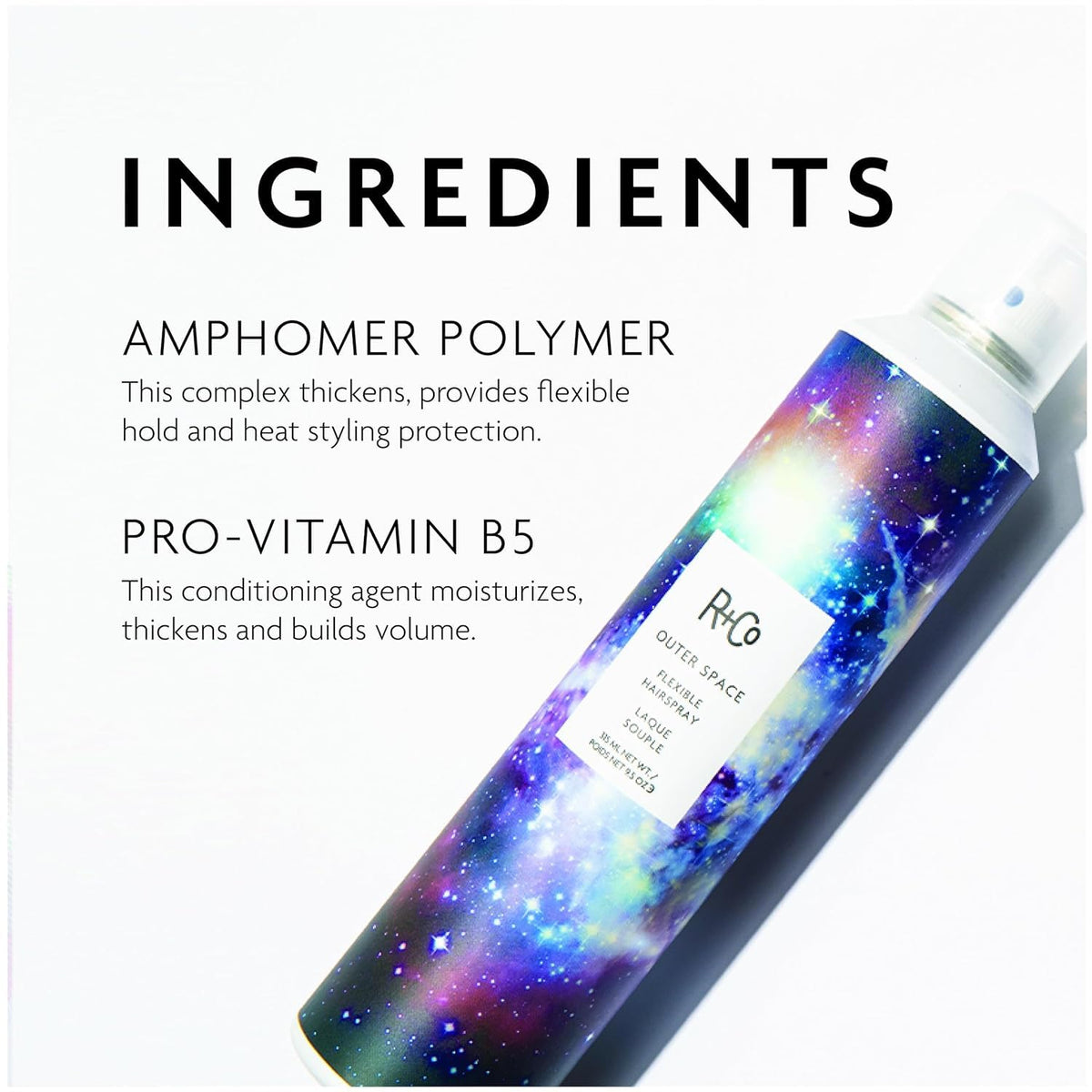 R+Co Outer Space bottle in hand for scale and travel-friendly size