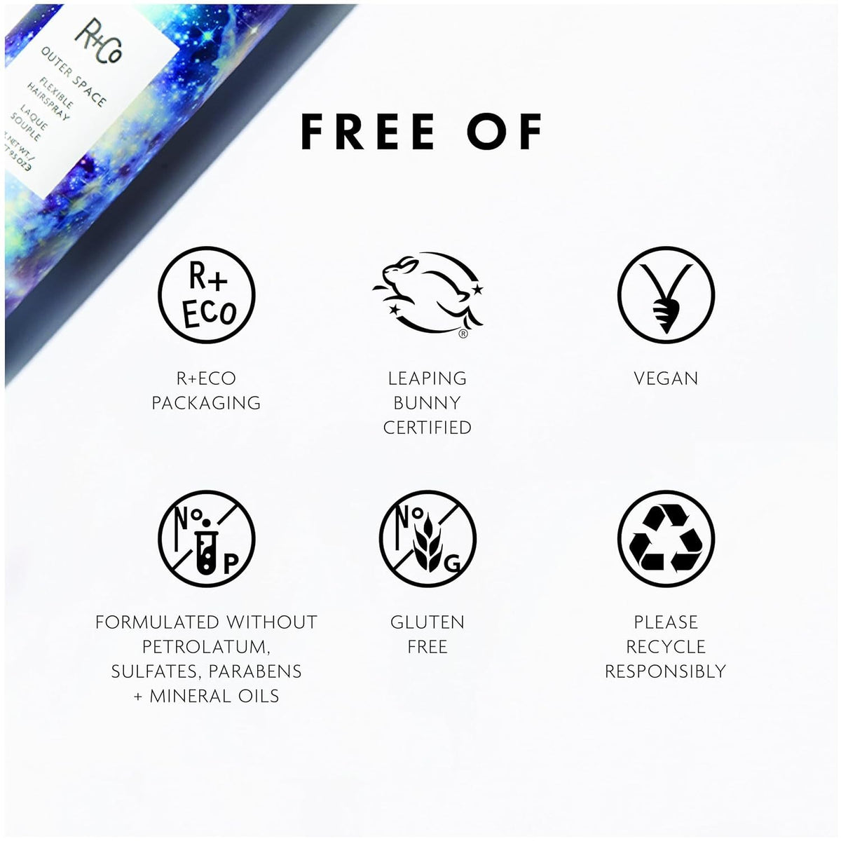 R+Co Outer Space fine mist texture for buildable volume and shine