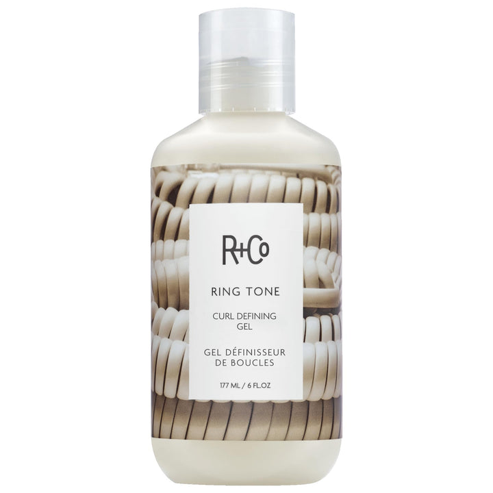 R+Co front packaging of Ring Tone showing bottle label and size, clear product identity and benefit