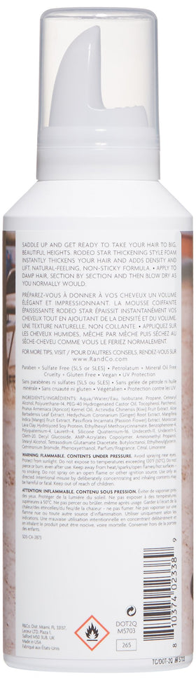 R+Co Rodeo Star foam texture close-up on hand, shows airy mousse and even distribution