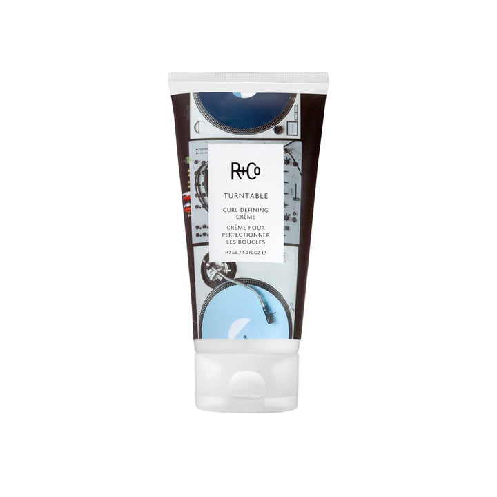 R+Co TURNTABLE front packaging showing tube and benefit of lightweight curl definition