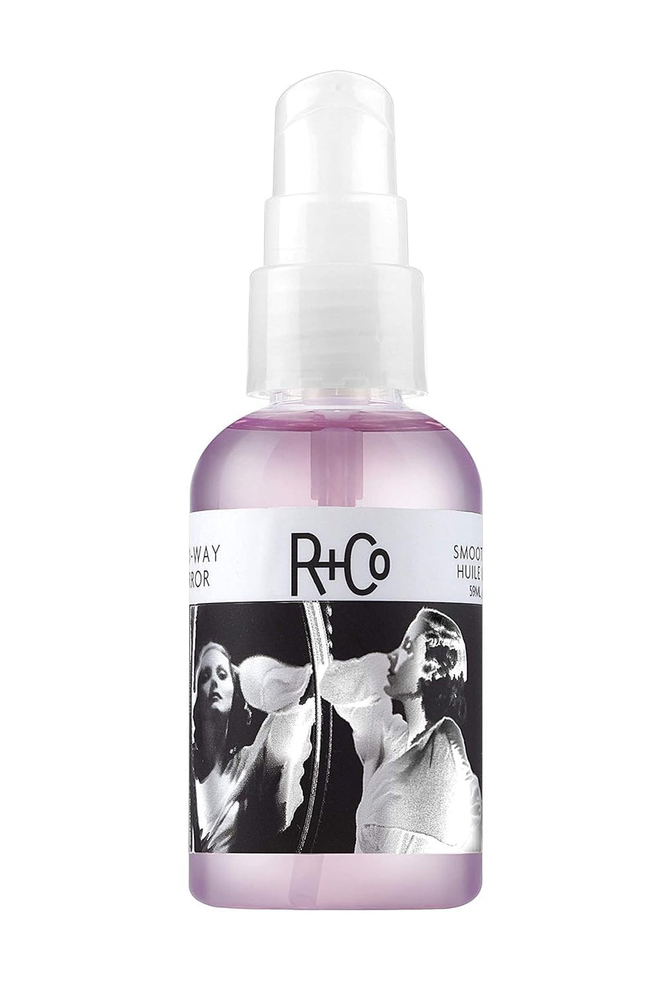 R+Co front bottle of Two Way Mirror showing sleek packaging and brand polish