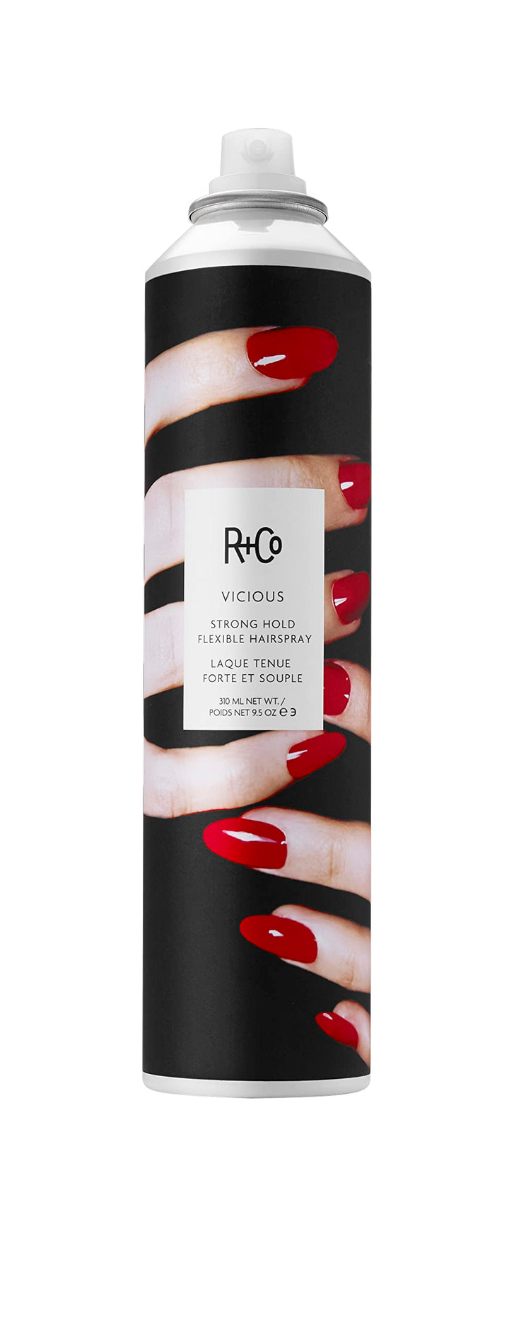 R+Co Vicious front packaging showing 9 oz bottle and branding for strong hold