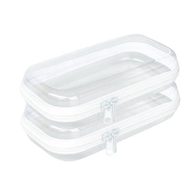 Rdttlv front view clear zipper case shows organized contents and durable protection