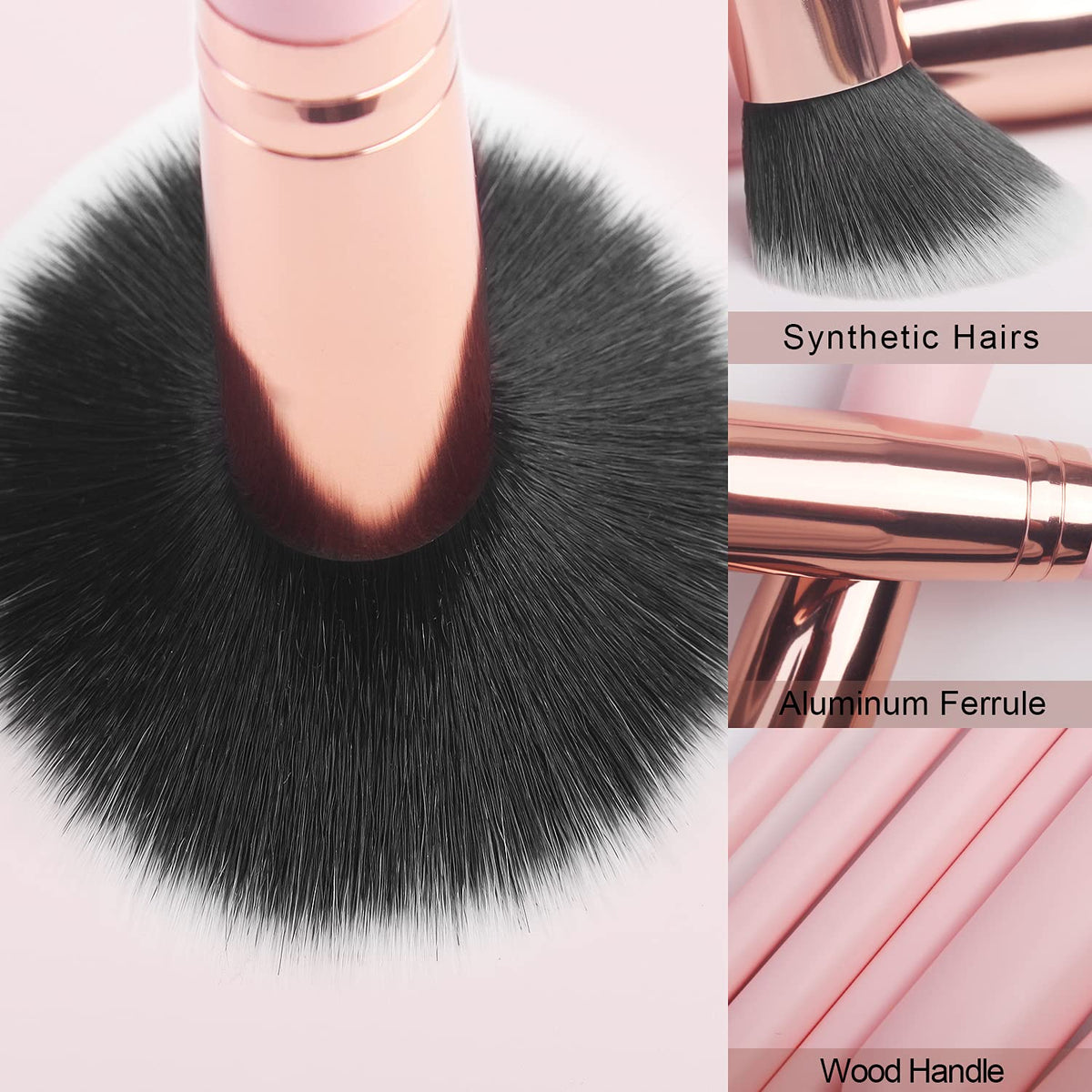 Real Perfection brushes laid out full set for versatile full-face application