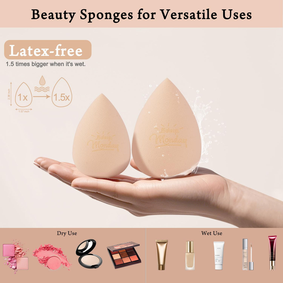 Real Perfection rounded blender overhead for even foundation blending