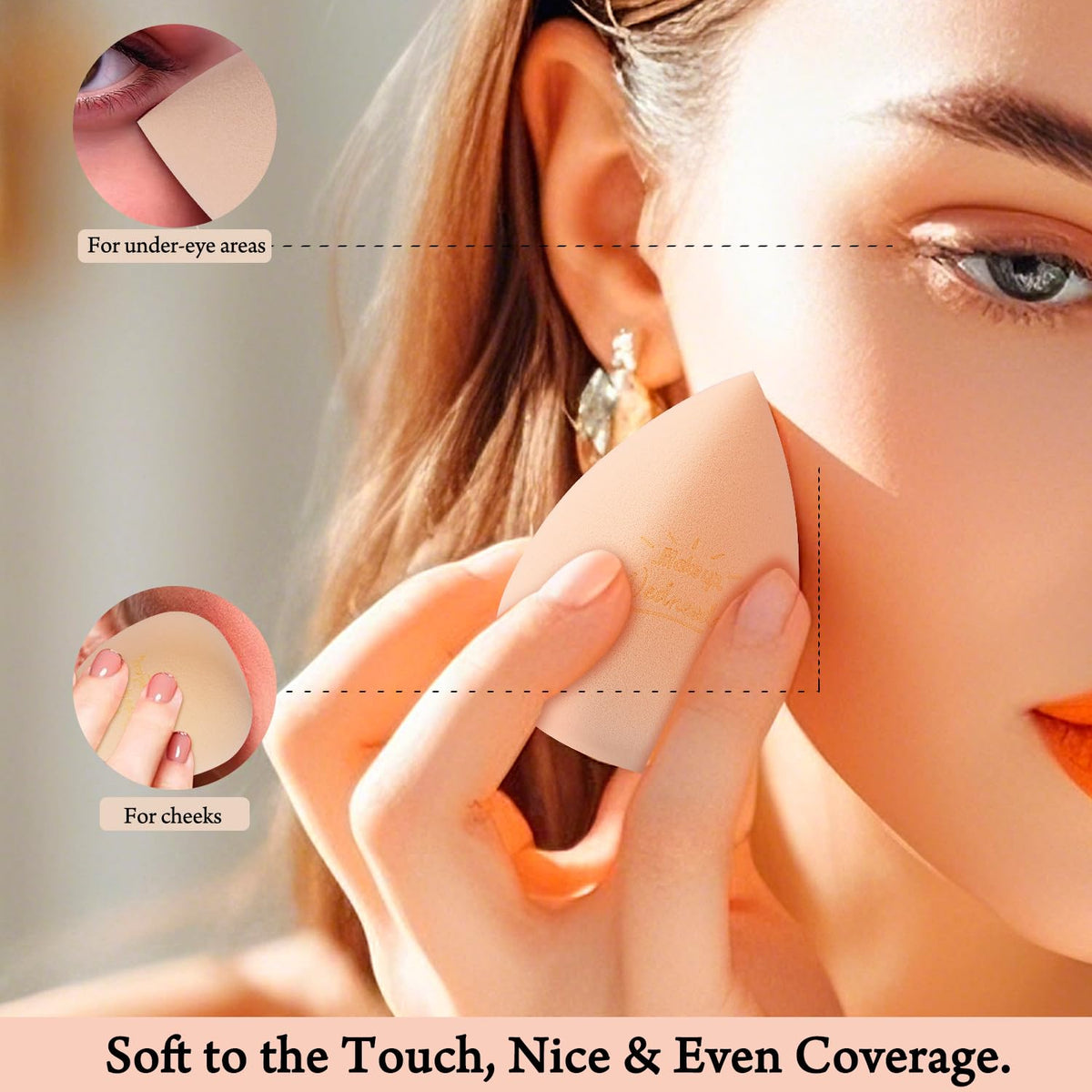 Real Perfection sponge applying foundation demonstrating smooth coverage