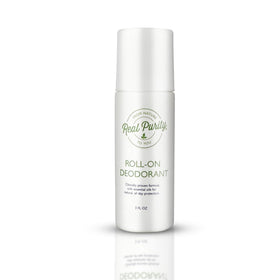 Real Purity roll-on front packaging showing label and natural ingredients benefit