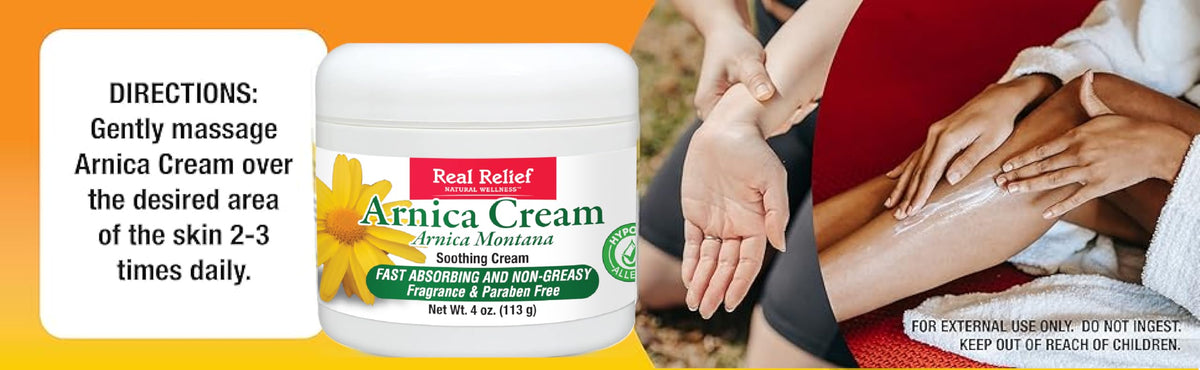 Real Relief label close-up listing paraben-free and hypoallergenic benefits