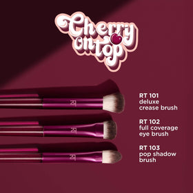 Real Techniques 102 Full Coverage Eye brush ferrule close-up demonstrating dense head for even color laydown