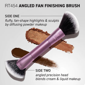 Real Techniques angled head close-up showing dense bristles for precise contour blending benefit