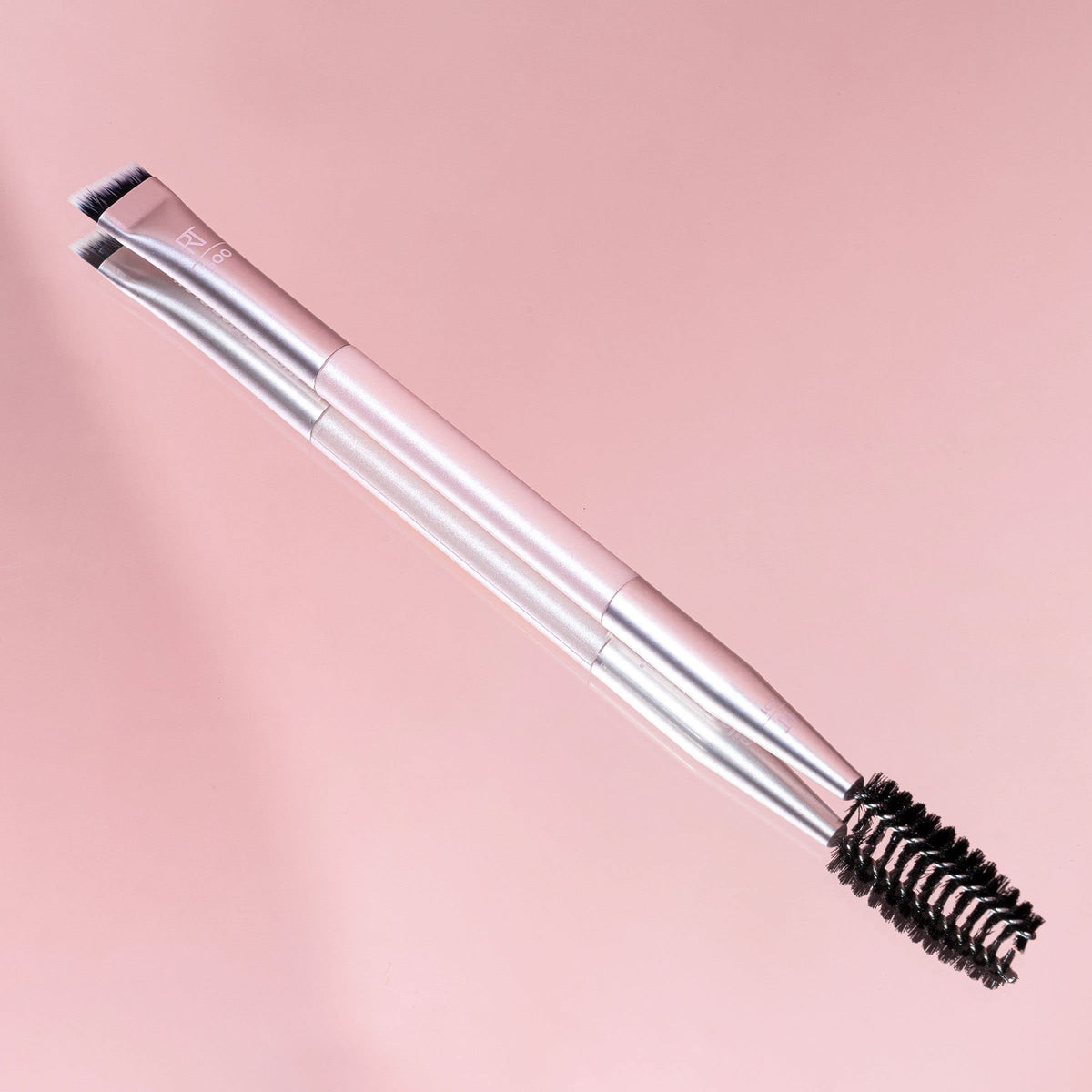 Real Techniques before and after brows showing fuller, polished result