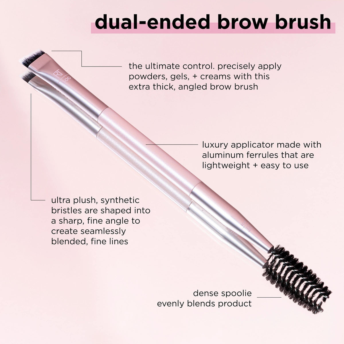 Real Techniques spoolie close-up blending product for natural finish