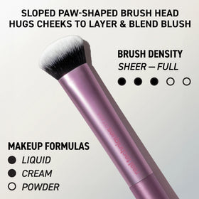 Real Techniques cat paw blush brush angled shot for effortless cream and powder cheek application