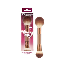 Real Techniques front packaging showing Cherry On Top limited-edition brush and benefits