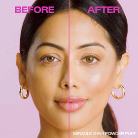 Real Techniques puff in hand applying foundation for quick blending benefits