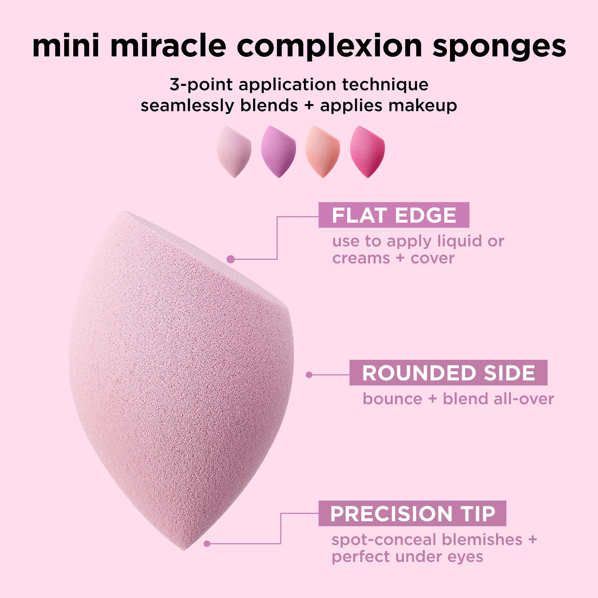 Real Techniques mini sponge flat edge detail for applying foundation precisely