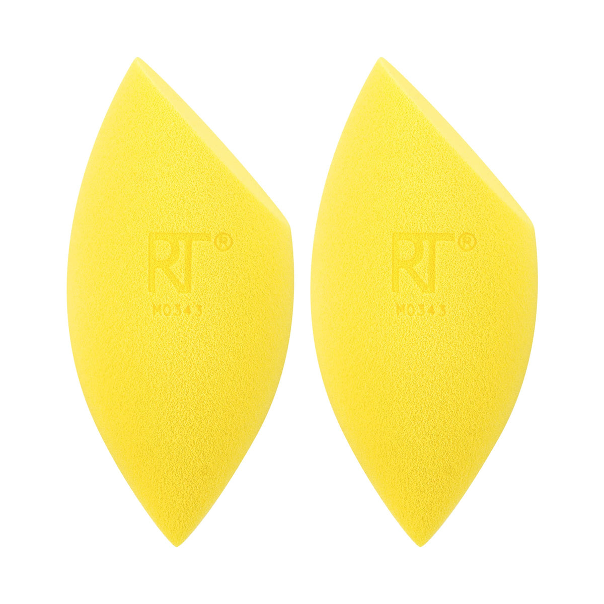 Real Techniques close-up of two sponges highlighting shape and ease
