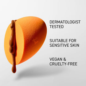 Real Techniques rounded side texture demonstrating smooth blending benefit