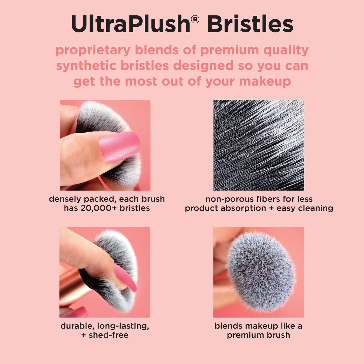 Real Techniques RT 449 packaging flatlay showing brush presentation and product info