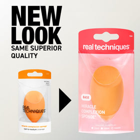 Real Techniques sponges damp and expanded for dewy, softer application